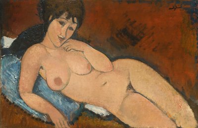 Nude on a Blue Cushion by Amedeo Modigliani